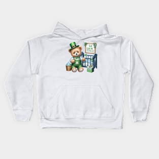 St Patricks Day Teddy Bear Kids Hoodie